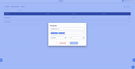 Edit Group Name and Dates