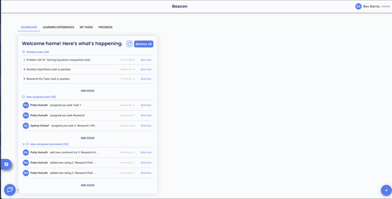 select task from dashboard