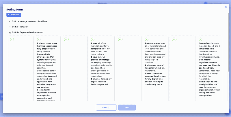 progressions view tasks by status